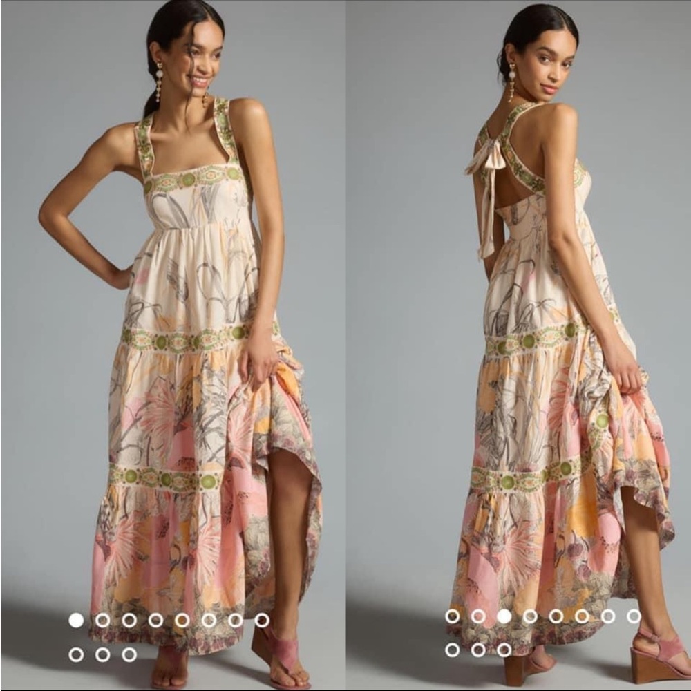 ISO By Anthropologie Square Neck Embellished Dress